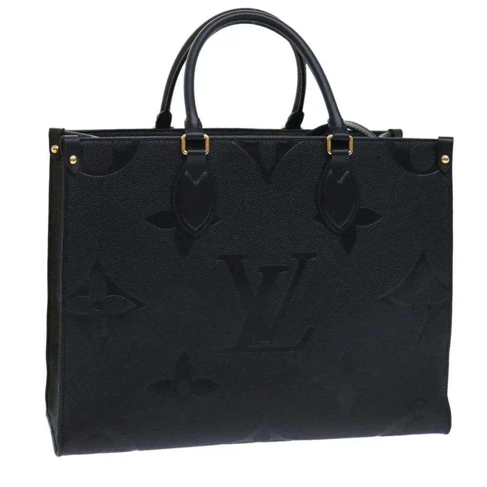 LOUIS VUITTON Monogram Empreinte On The Go MM Bag Black M45595
